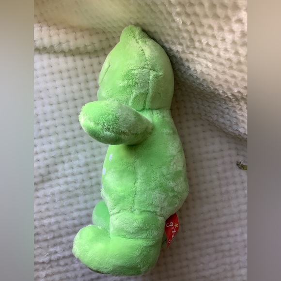 Gitzy Plush Frog Green Polka Dot Stuffed Animal w Rattle Toy Embroidered Eyes - Picture 5 of 12